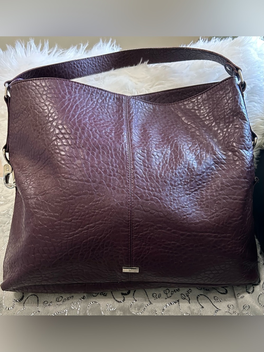 NEW “Thirty- One, Lg, Deep Plum, Jewell, Fashion Games Hobo Bag